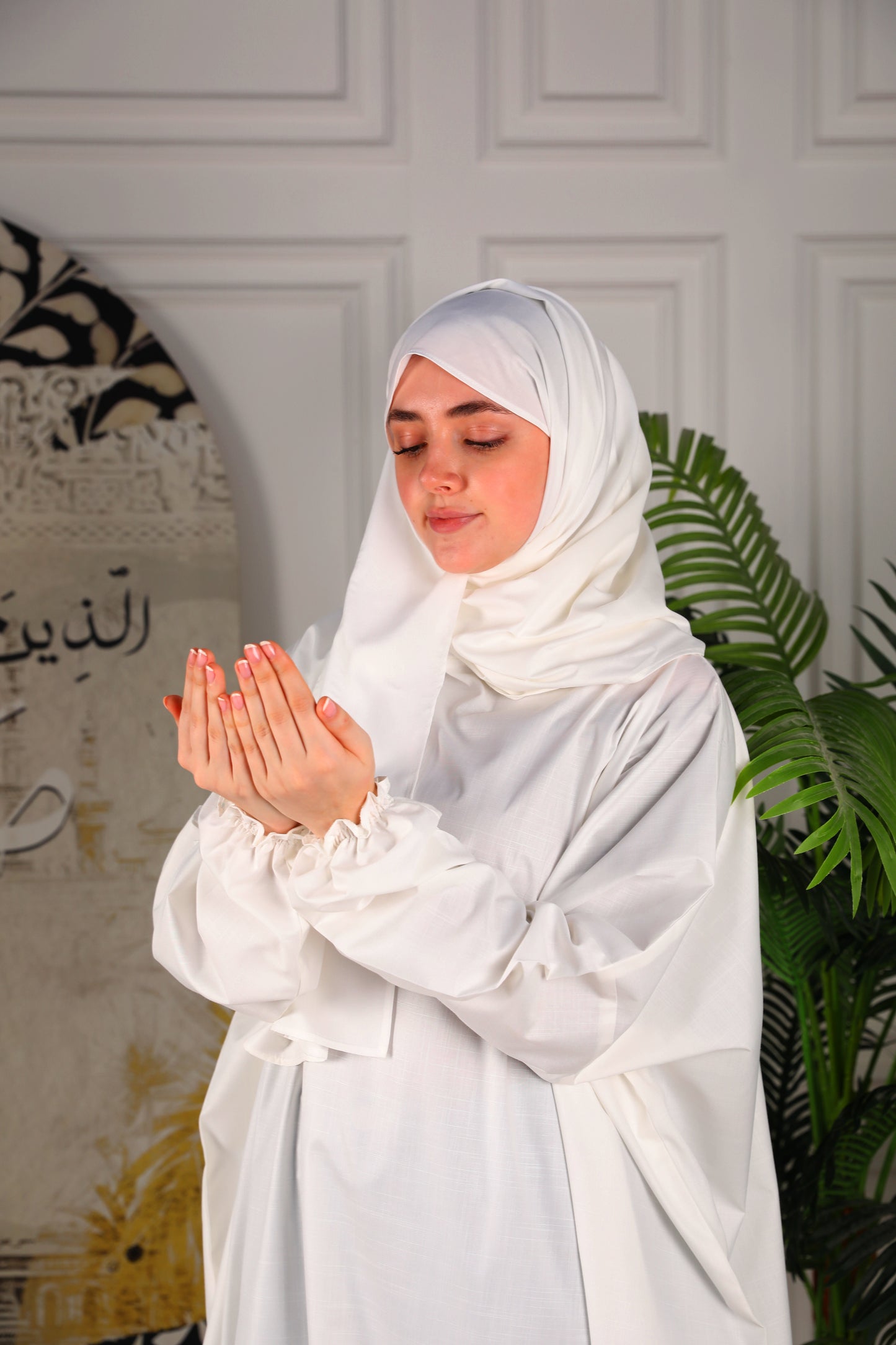 Al-Jenan Prayer Dress - Scarf - Cotton (Off White)