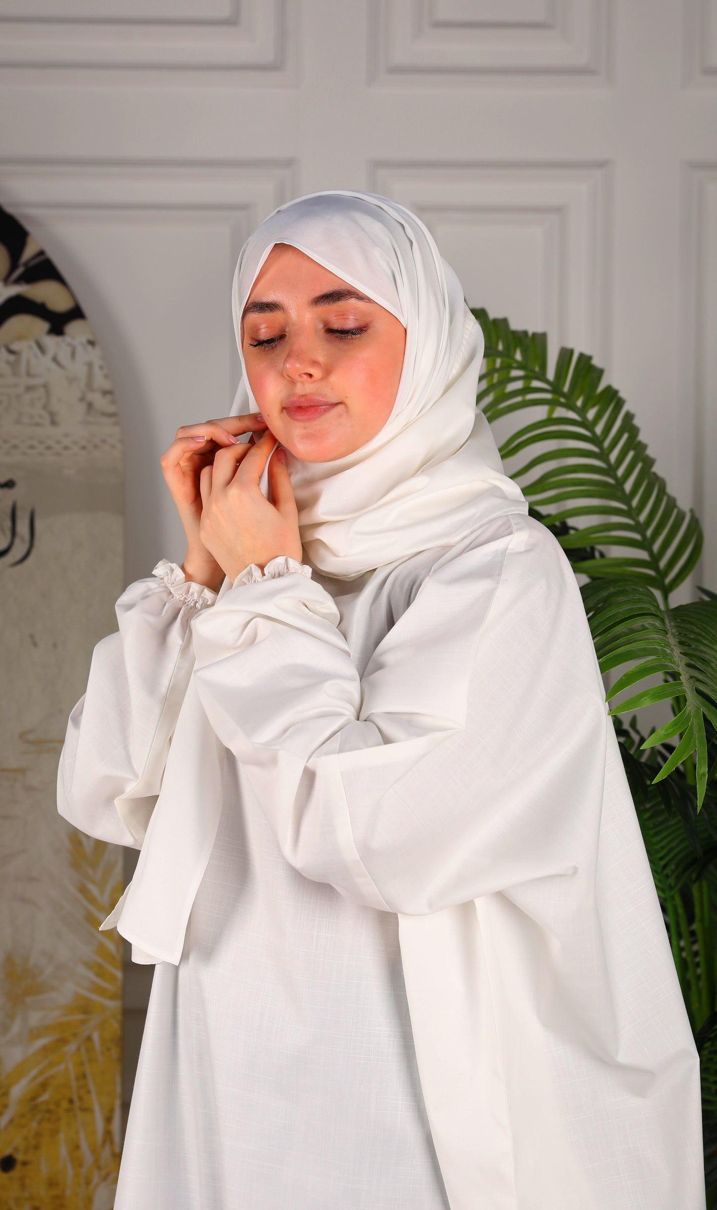Al-Jenan Prayer Dress - Scarf - Cotton (Off White)