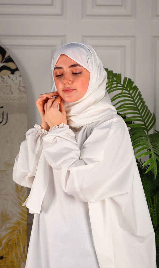 Al-Jenan Prayer Dress - Scarf - Cotton (Off White)