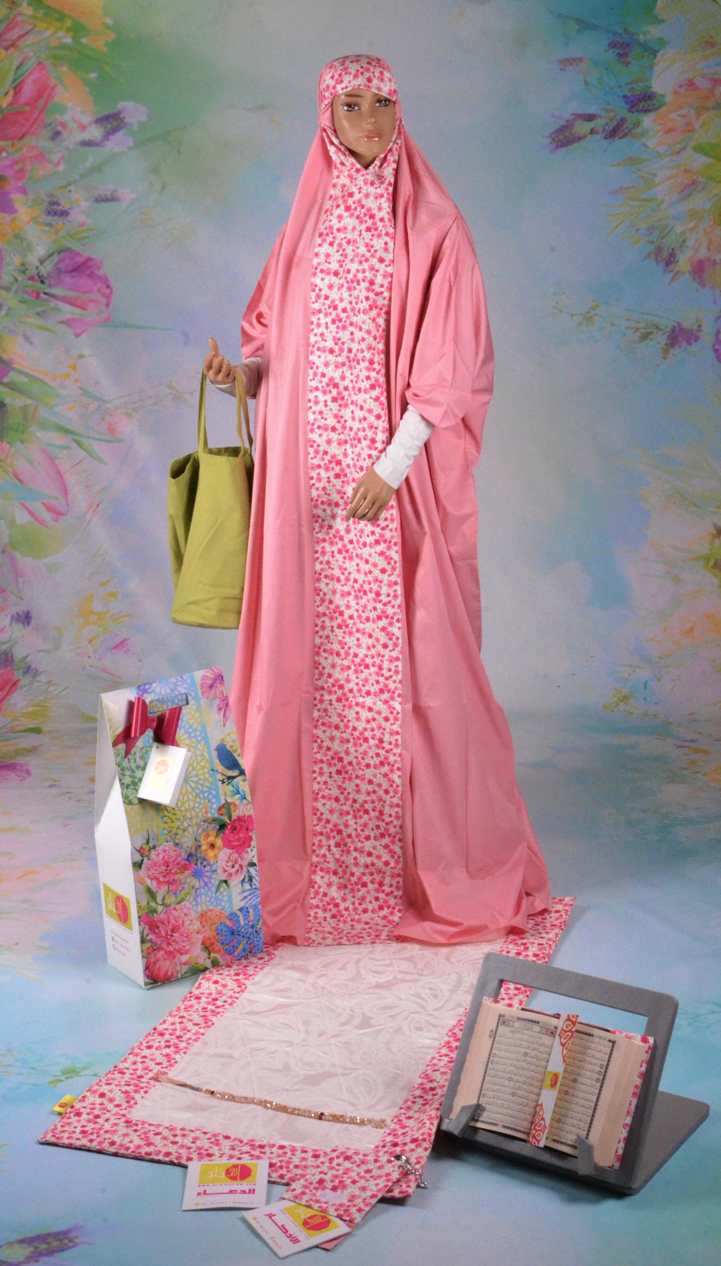 Al-Jenan Prayer Set JANA Design Woman (Pink & Red) SD
