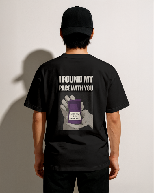 Black Oversized T-shirt - will you run with me