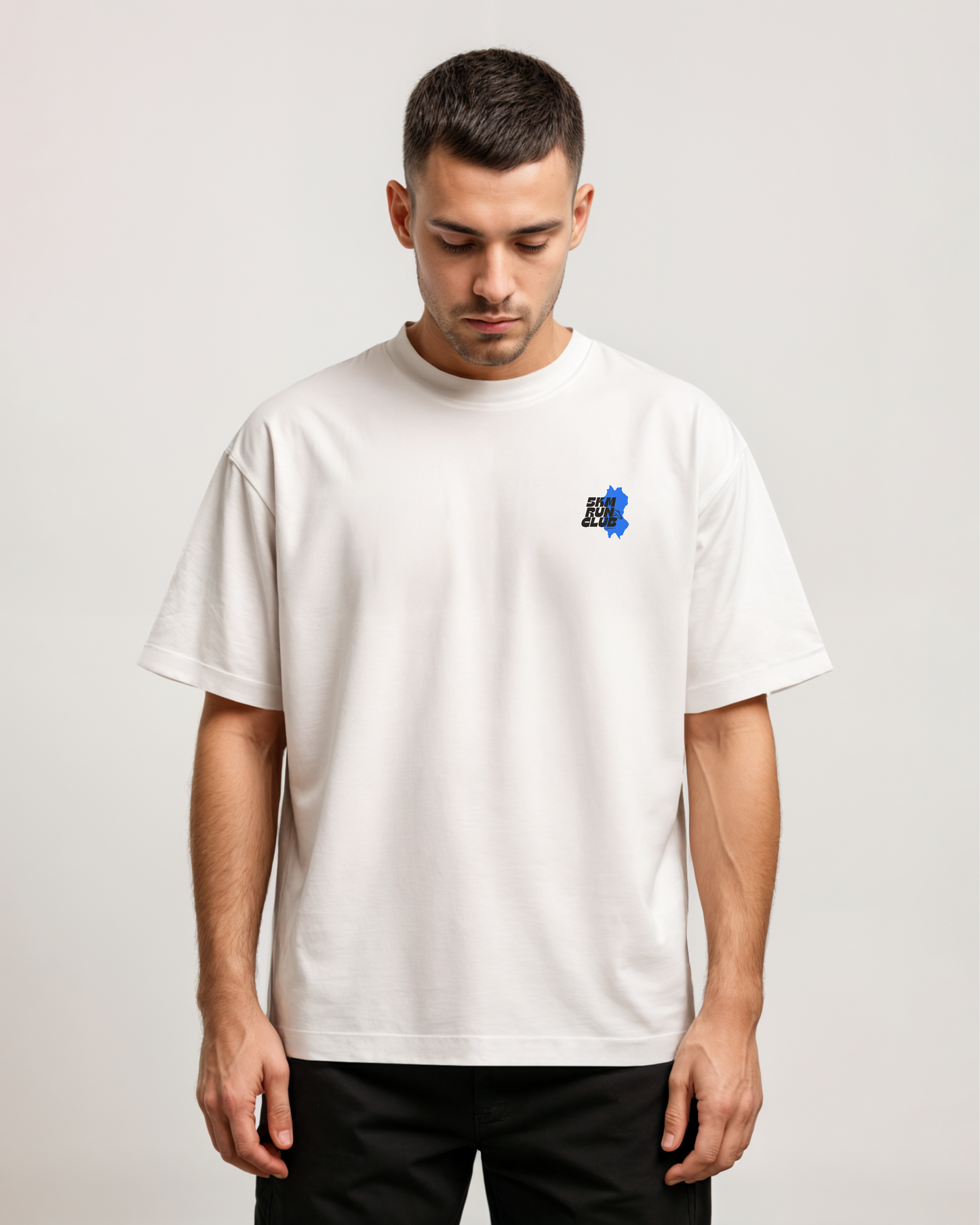 White Oversized T-shirt - 5K RUN CLUB
