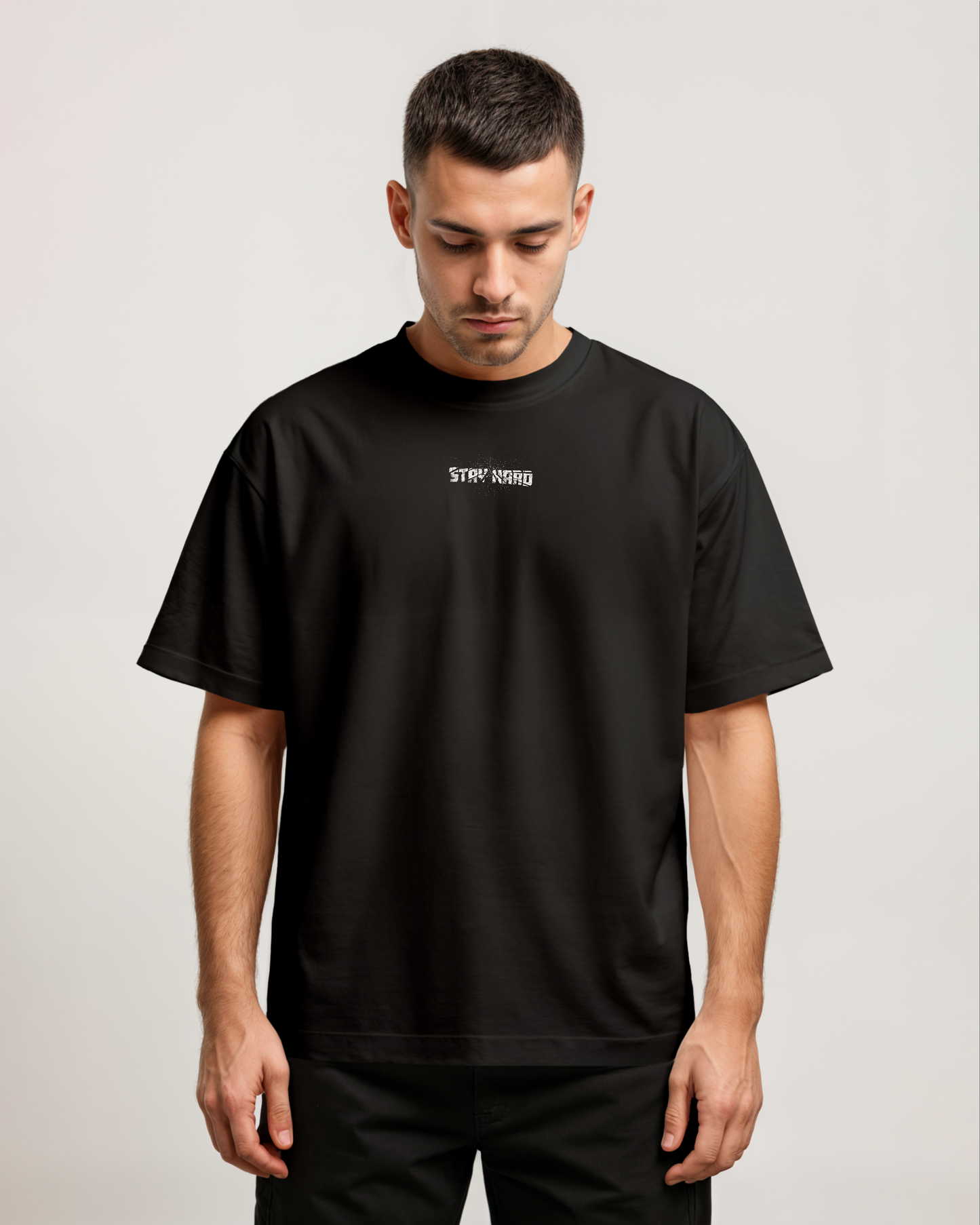 Black Oversized T-shirt - STAY HARD