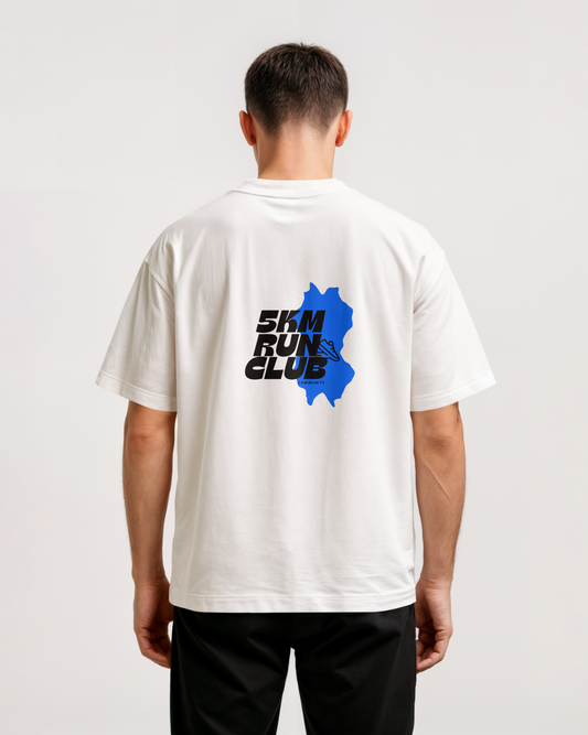 White Oversized T-shirt - 5K RUN CLUB