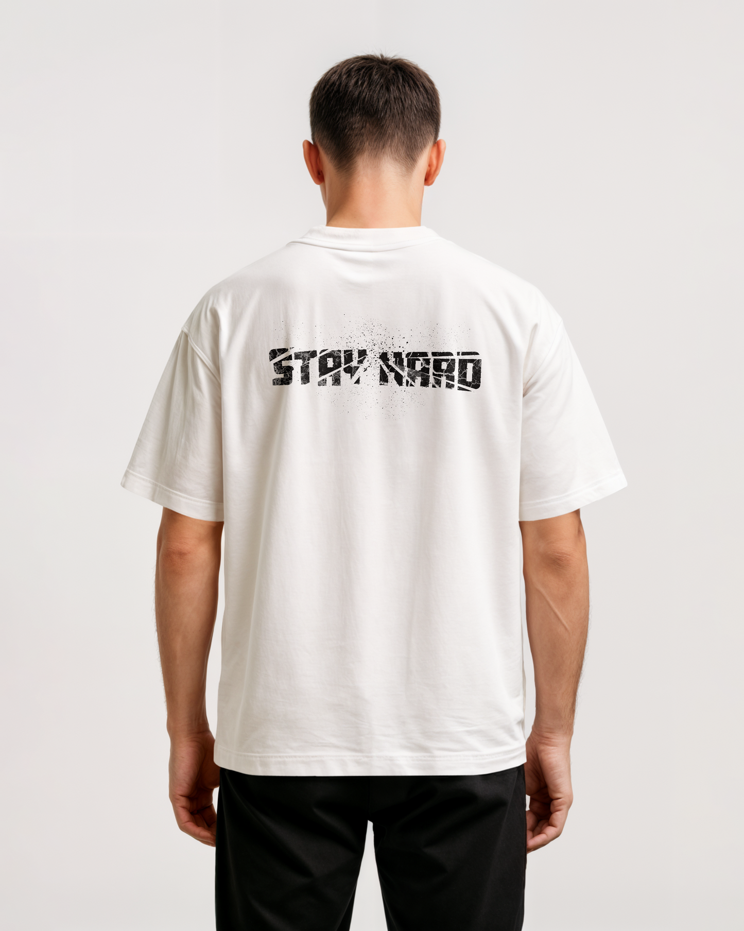 White Oversized T-shirt - STAY HARD