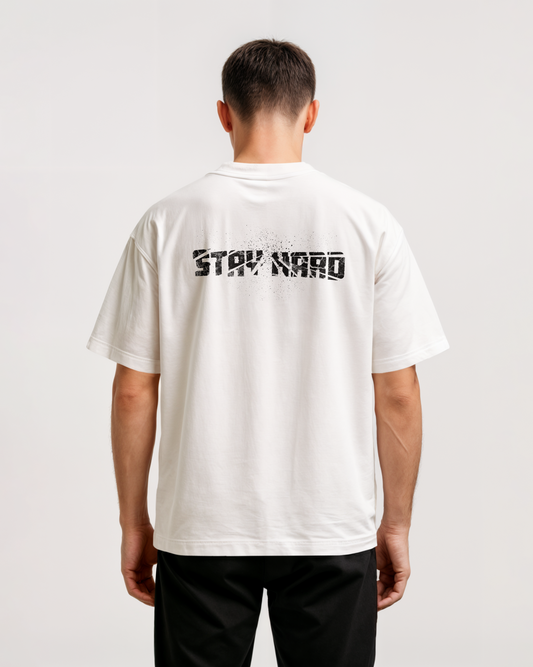 White Oversized T-shirt - STAY HARD