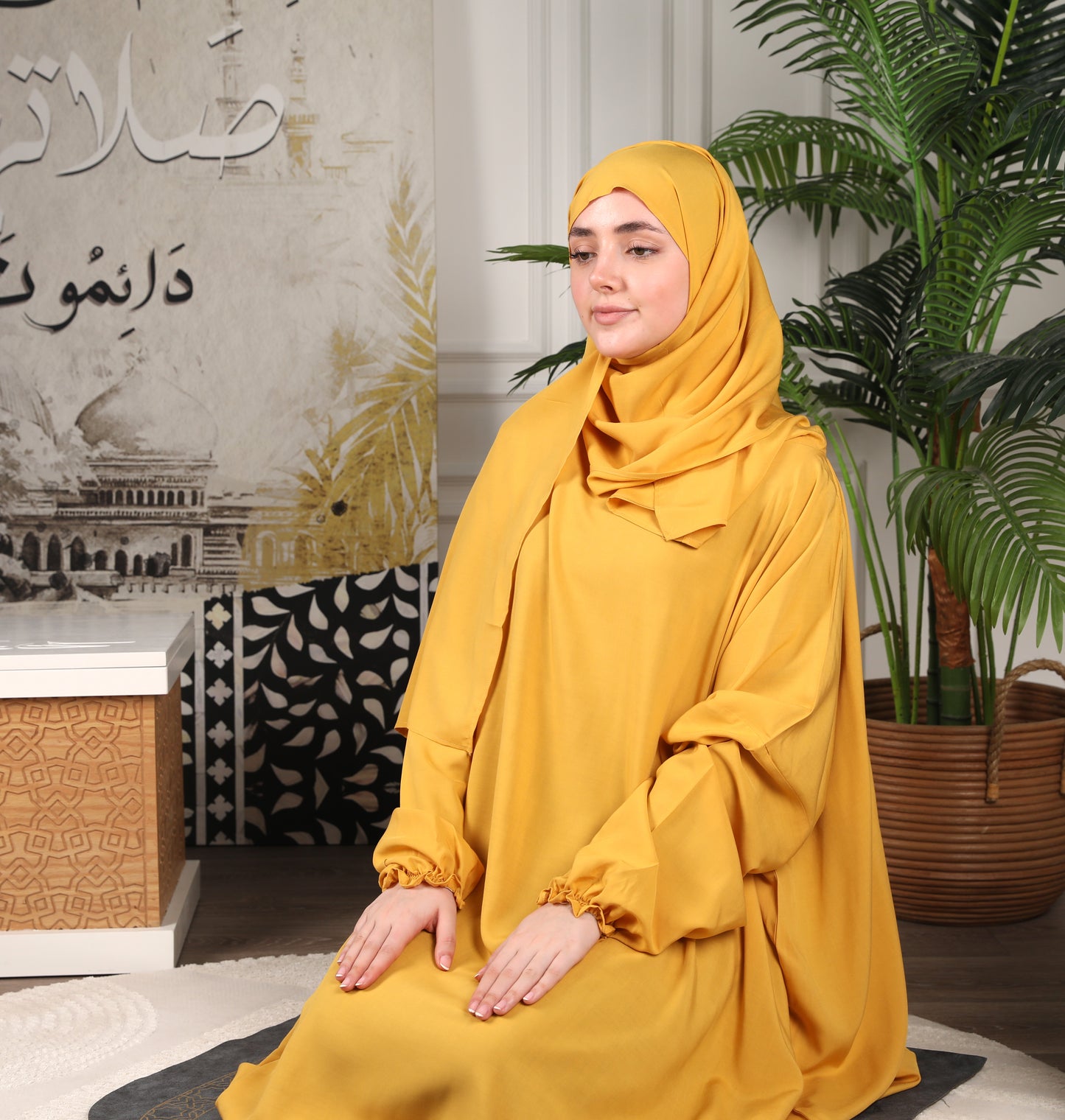 Al-Jenan Prayer Dress - Scarf - mix (Yellow Mustard)