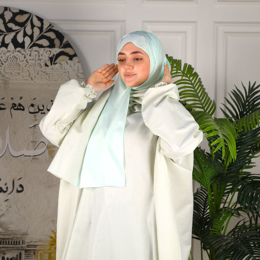 Al-Jenan Prayer Dress - Scarf - Cotton (Light Green)