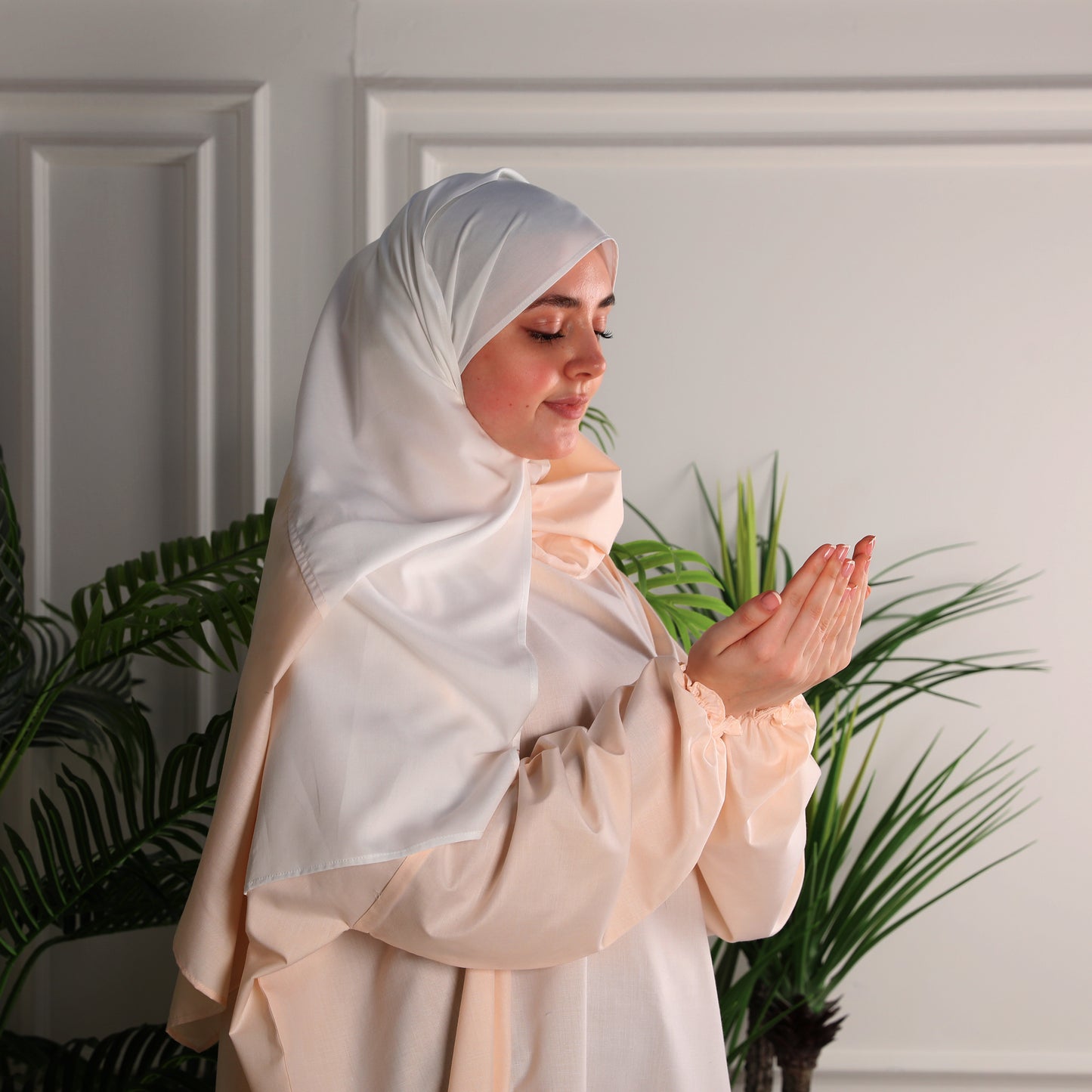 Al-Jenan Prayer Dress - Scarf - Cotton (Peach Fuzz)