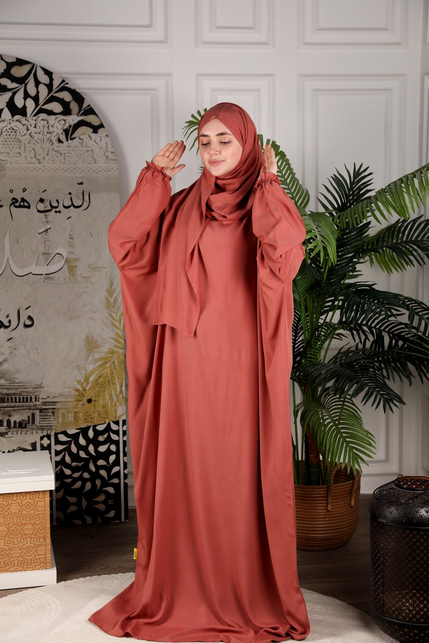 Al-Jenan Prayer Dress - Scarf - mix (Pink Salmon)