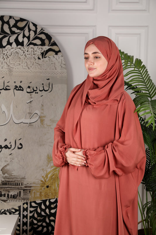 Al-Jenan Prayer Dress - Scarf - mix (Pink Salmon)