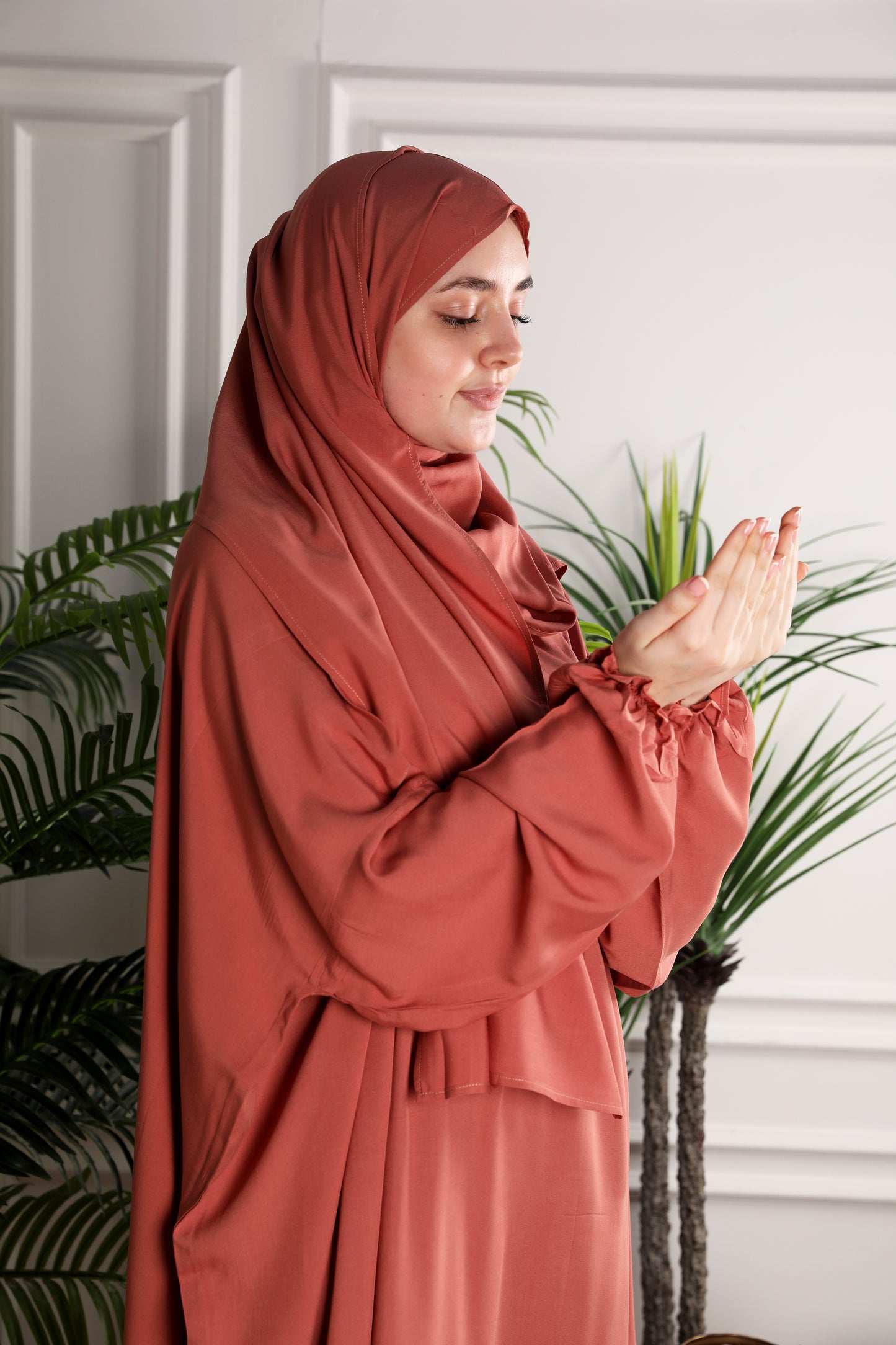 Al-Jenan Prayer Dress - Scarf - mix (Pink Salmon)