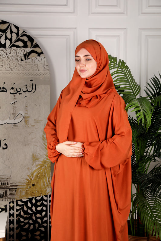 Al-Jenan Prayer Dress - Scarf - mix (Orange Papaya)