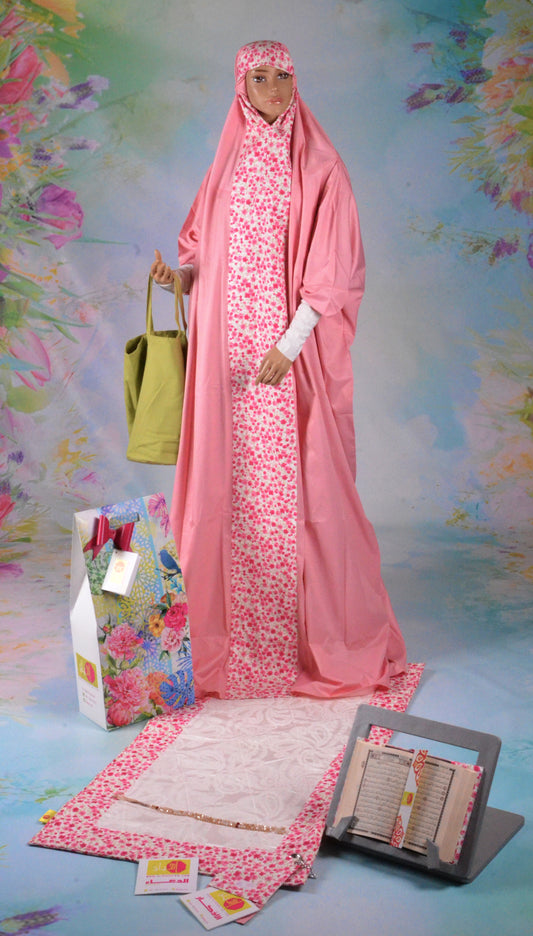 Al-Jenan Prayer Set JANA Design  Woman (Pink & Red) SD