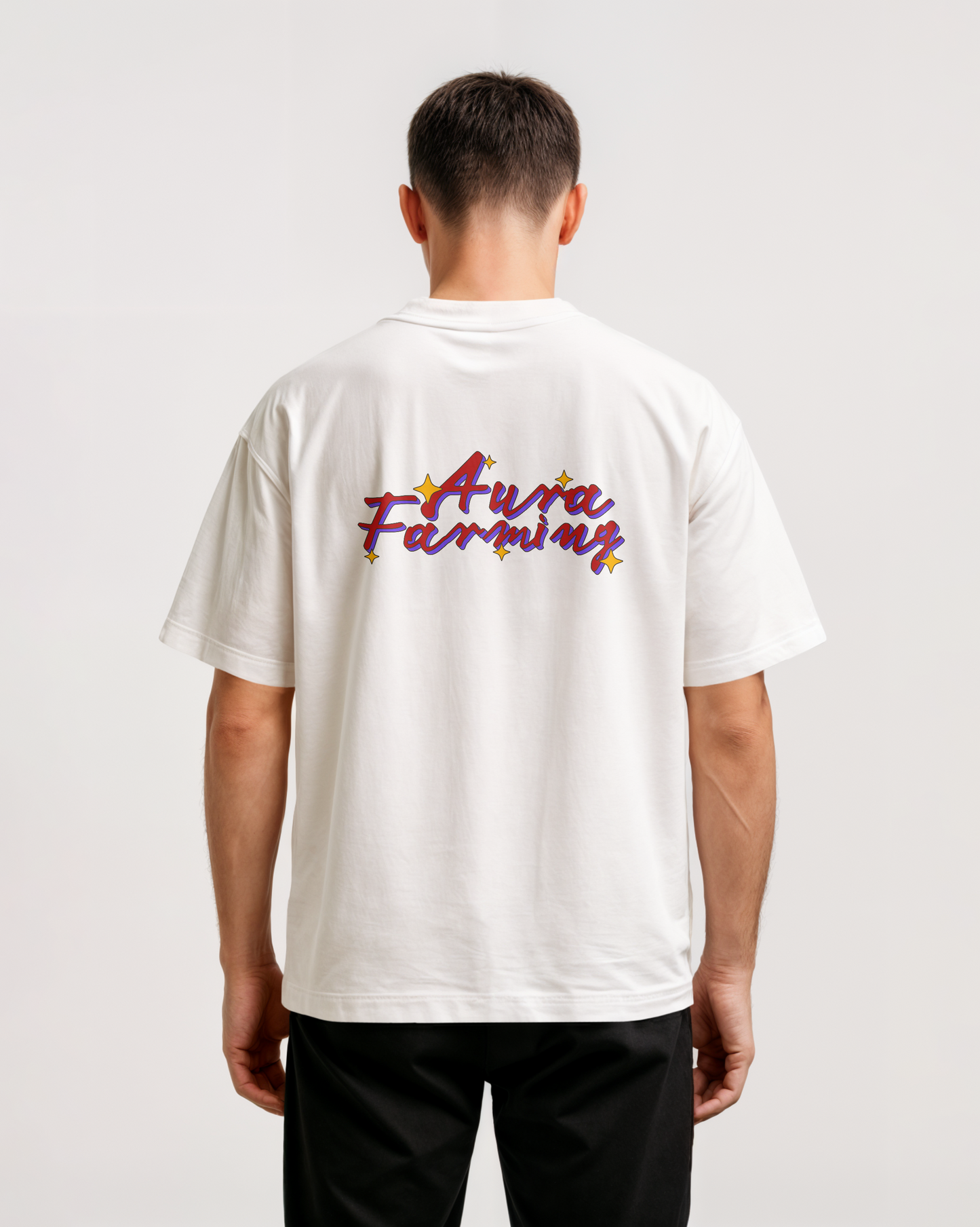 White Oversized T-shirt - AURA FARMING