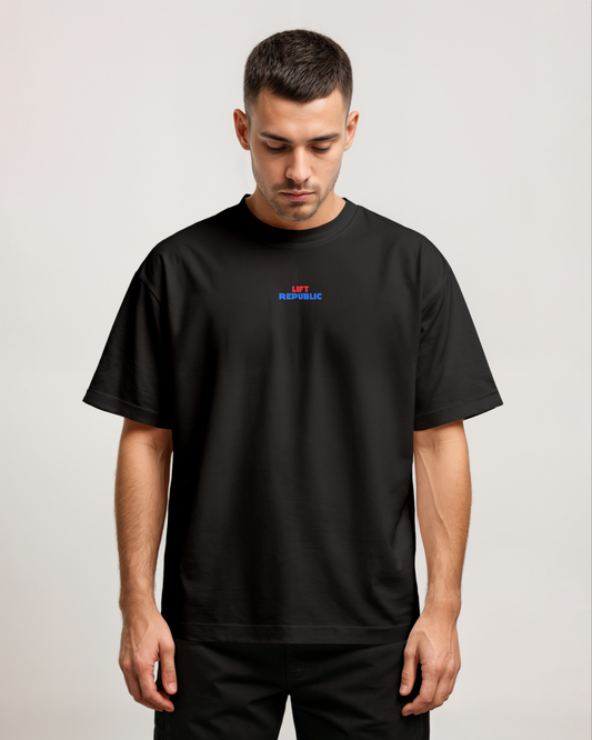Black Oversized T-shirt 'Lift Republic'